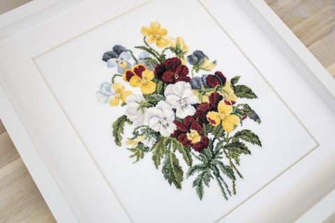 Bouquet of Pansies SBU4002 - Cross Stitch Kit - Hobby.lt 🇬🇧