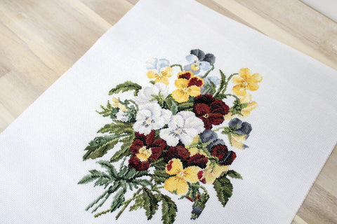 Bouquet of Pansies SBU4002 - Cross Stitch Kit - Hobby.lt 🇬🇧