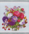 Bouquet with Asters cross stitch kit by RIOLIS Ref. no.: 1773 - Hobby.lt 🇬🇧