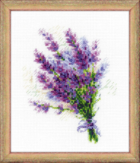 Bouquet with Lavender - Cross Stitch Kit from RIOLIS Ref. no.:1607 - Hobby.lt 🇬🇧