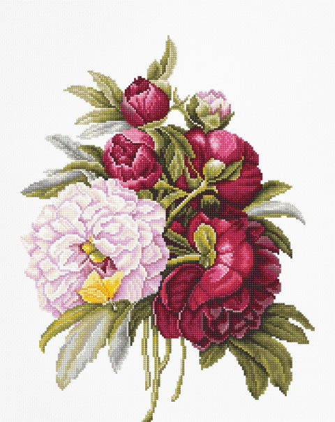 Bouquet with Peonies SB2354 - Cross Stitch Kit - Hobby.lt 🇬🇧