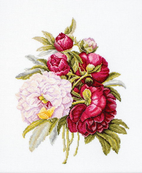 Bouquet with Peonies SB2354 - Cross Stitch Kit - Hobby.lt 🇬🇧