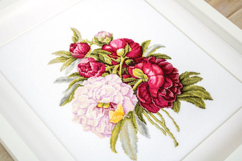 Bouquet with Peonies SB2354 - Cross Stitch Kit - Hobby.lt 🇬🇧