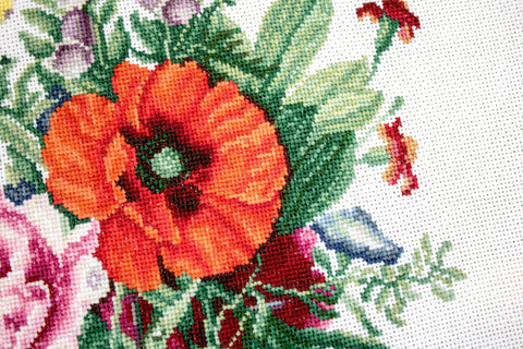 Bouquet with Poppy and Peony SB2350 - Cross Stitch Kit - Hobby.lt 🇬🇧