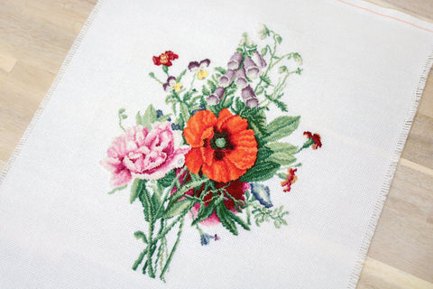 Bouquet with Poppy and Peony SB2350 - Cross Stitch Kit - Hobby.lt 🇬🇧