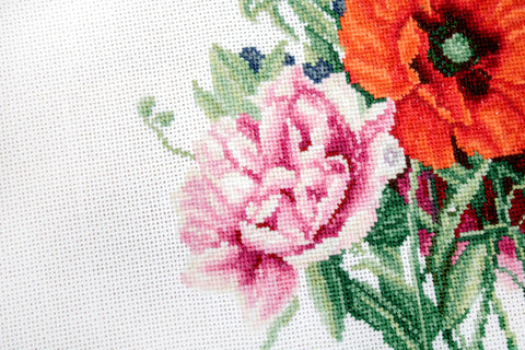 Bouquet with Poppy and Peony SB2350 - Cross Stitch Kit