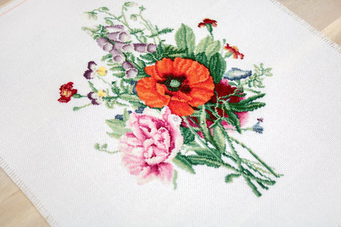 Bouquet with Poppy and Peony SB2350 - Cross Stitch Kit