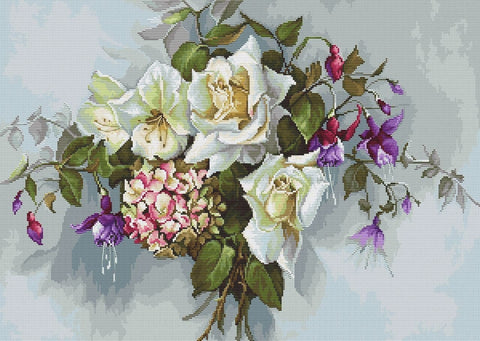 Bouquet with Roses SBA2363 - Cross Stitch Kit - Hobby.lt 🇬🇧