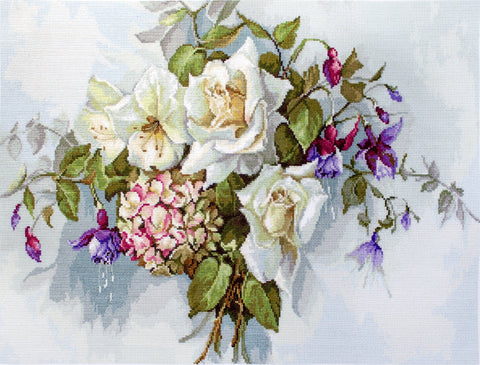 Bouquet with Roses SBA2363 - Cross Stitch Kit - Hobby.lt 🇬🇧