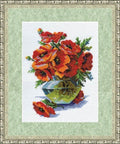 BR008 Poppies in a vase Cross Stitch Kit from Golden Fleece - Hobby.lt 🇬🇧