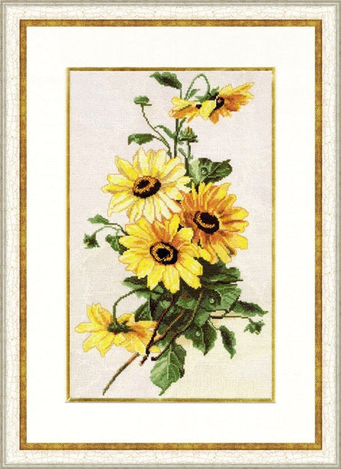 BR014 Sun flowers Cross Stitch Kit from Golden Fleece - Hobby.lt 🇬🇧