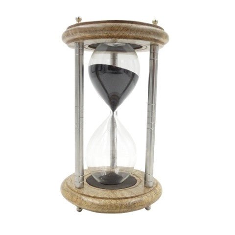 Brass and Wood Hourglass - 10 minutes - NC2989 - Hobby.lt 🇬🇧