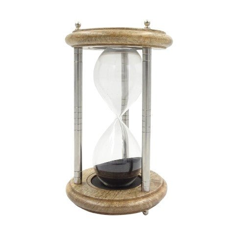 Brass and Wood Hourglass - 10 minutes - NC2989 - Hobby.lt 🇬🇧