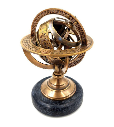 Brass astrolabe on a black stone base BN - 2088/S - Hobby.lt 🇬🇧