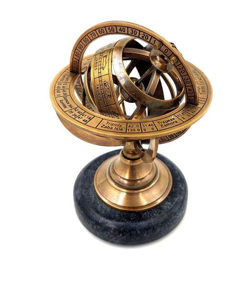 Brass astrolabe on a black stone base BN - 2088/S - Hobby.lt 🇬🇧