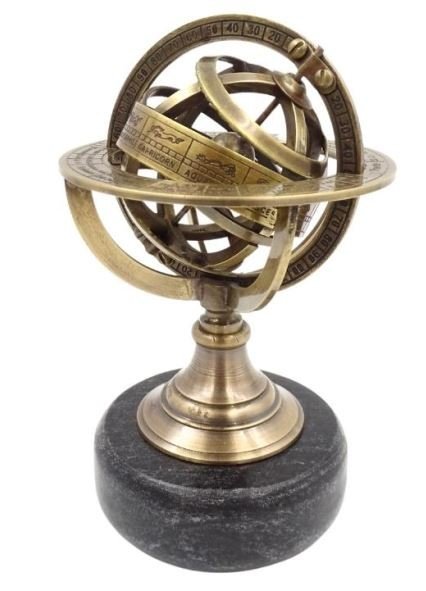 Brass astrolabe on a black stone base - BN - 2088Z - Hobby.lt 🇬🇧