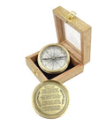 Brass compass in a wooden box - C - 57A - Hobby.lt 🇬🇧