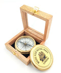 Brass compass in a wooden box - C - 57A - Hobby.lt 🇬🇧
