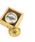 Brass compass in a wooden box - C - 57R - Hobby.lt 🇬🇧