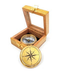 Brass compass in a wooden box - C - 57R - Hobby.lt 🇬🇧