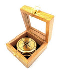 Brass compass in a wooden box - C - 57R - Hobby.lt 🇬🇧