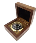 Brass Compass in wooden box - BN - 2260 - Hobby.lt 🇬🇧