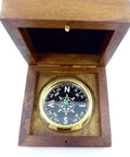 Brass Compass in wooden box - BN - 2260 - Hobby.lt 🇬🇧