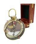 Brass Compass Map Reader in Wooden Box – NC1087 - Hobby.lt 🇬🇧