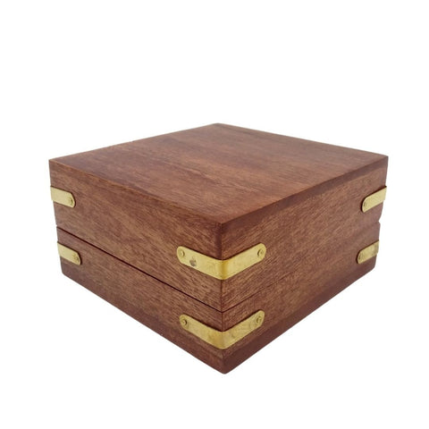 Brass Compass Map Reader in Wooden Box – NC1087