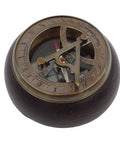 Brass Compass Sundial Wooden Base | NC2865 - Hobby.lt 🇬🇧