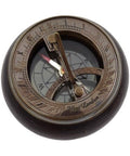 Brass Compass Sundial Wooden Base | NC2865 - Hobby.lt 🇬🇧