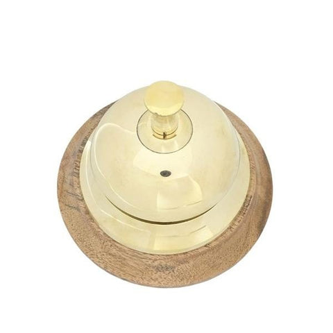 Brass Hotel Gong on a Wooden Base | NC2144G - Hobby.lt 🇬🇧