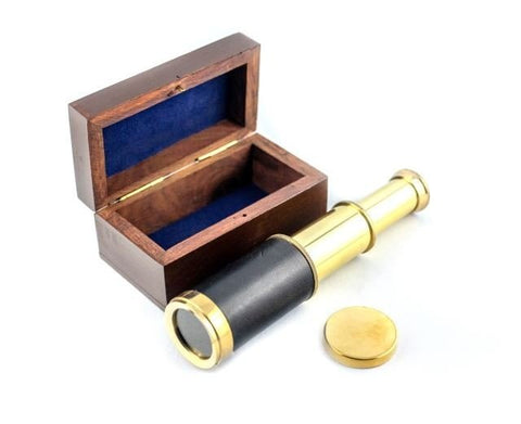 Brass & Leather Folding Scope in a Box – T26WB - Hobby.lt 🇬🇧