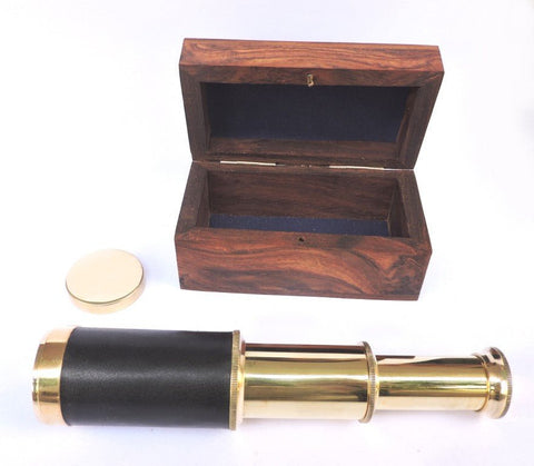 Brass & Leather Folding Scope in a Box – T26WB - Hobby.lt 🇬🇧