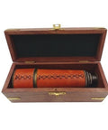 Brass & Leather Telescope in Wooden Box – NC2356B - Hobby.lt 🇬🇧