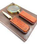 Brass Magnifier and Paper Knife Leather Hand | MFPCSOL - Hobby.lt 🇬🇧