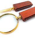 Brass Magnifier and Paper Knife Leather Hand | MFPCSOL - Hobby.lt 🇬🇧