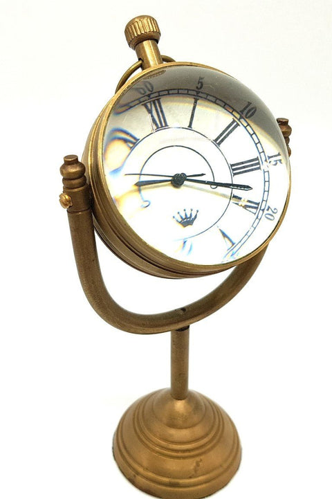 Brass "Moon" clock Antique finish - NI4359 - Hobby.lt 🇬🇧