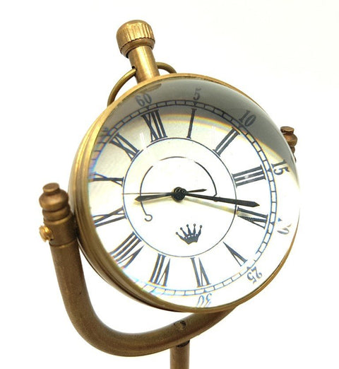 Brass "Moon" clock Antique finish - NI4359 - Hobby.lt 🇬🇧