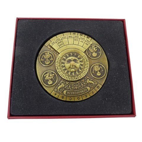 Brass Perpetual Calendar on wooden base H27 - Hobby.lt 🇬🇧