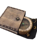 Brass retro compass in leather case - C0006 - Hobby.lt 🇬🇧