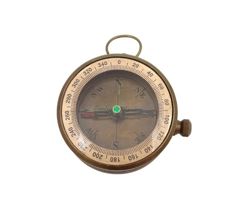 Brass retro compass in leather case - C0006 - Hobby.lt 🇬🇧