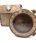 Brass retro compass in leather case - C0006 - Hobby.lt 🇬🇧