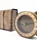 Brass retro compass in leather case - C0006 - Hobby.lt 🇬🇧