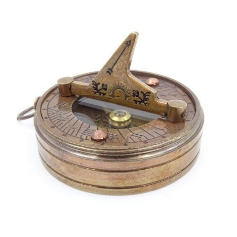 Brass Retro Compass with Sundial NC1236 - Hobby.lt 🇬🇧