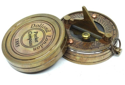 Brass Retro Compass with Sundial NC1236 - Hobby.lt 🇬🇧