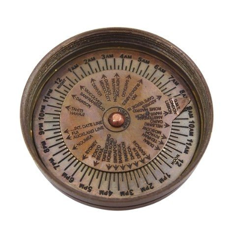 Brass Retro Compass with Sundial NC1236 - Hobby.lt 🇬🇧