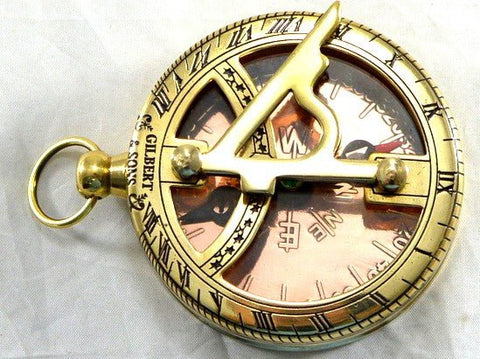 Brass sundial with a compass with a lid NC2847 - Hobby.lt 🇬🇧