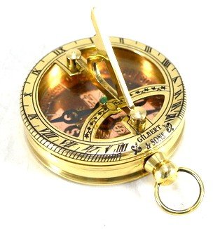 Brass sundial with a compass with a lid NC2847 - Hobby.lt 🇬🇧