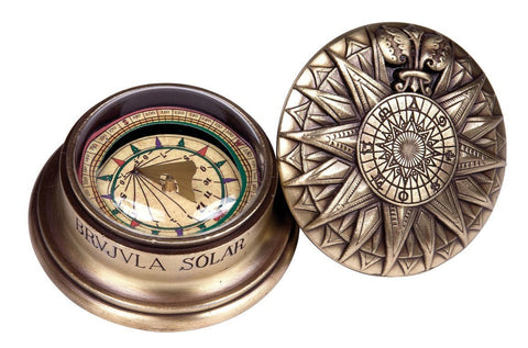 Brass Sundial with compass H40 - Hobby.lt 🇬🇧